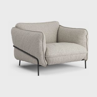 Swedese Continental fauteuil Wave Cobblestone-zwartgelaktstaal
