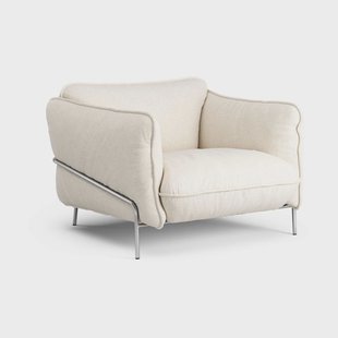 Swedese Continental fauteuil Sealife Ivory/sand-verchroomdstaal