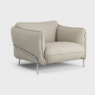 Swedese Continental fauteuil Sealife Dark beige/white-verchroomdstaal