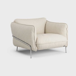 Swedese Continental fauteuil Sealife Light beige/white-verchroomdstaal