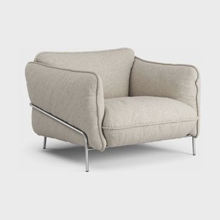 Swedese Continental fauteuil Wave Sand-verchroomdstaal