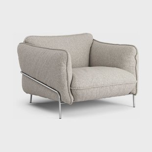 Swedese Continental fauteuil Wave Cobblestone-verchroomdstaal
