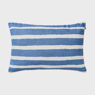 Chhatwal & Jonsson Block Stripe tuinkussen 40x60 cm Riviera blue-off white