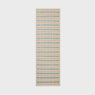 Chhatwal & Jonsson Ladakh wollen vloerkleed Off white-light beige-heaven blue, 80x250 cm