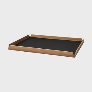 LIND DNA Airy teakhouten dienblad square L Nupo black ink