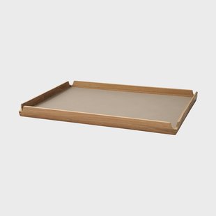 LIND DNA Airy teakhouten dienblad square L Nupo clay brown