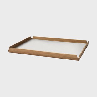 LIND DNA Airy teakhouten dienblad square L Nupo pure white