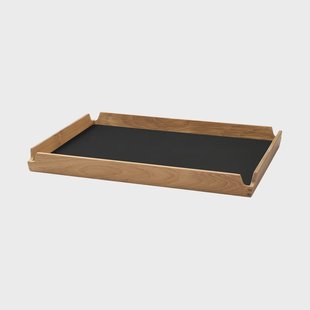 LIND DNA Airy teakhouten dienblad square M Nupo black ink