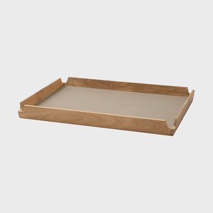 LIND DNA Airy teakhouten dienblad square M Nupo clay brown