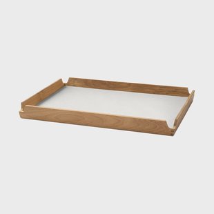LIND DNA Airy teakhouten dienblad square M Nupo pure white
