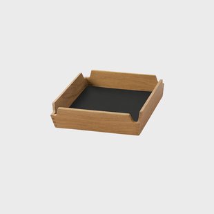 LIND DNA Airy Nupo dienblad Black ink-teak, mini