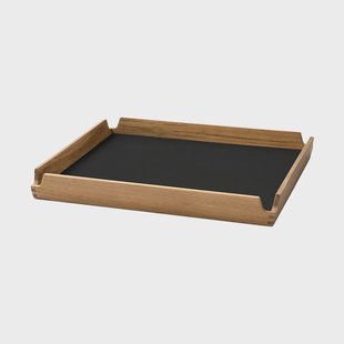LIND DNA Airy teakhouten dienblad square S Nupo black ink