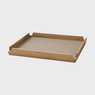 LIND DNA Airy teakhouten dienblad square S Nupo clay brown