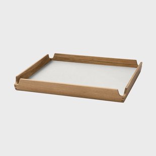 LIND DNA Airy teakhouten dienblad square S Nupo pure white