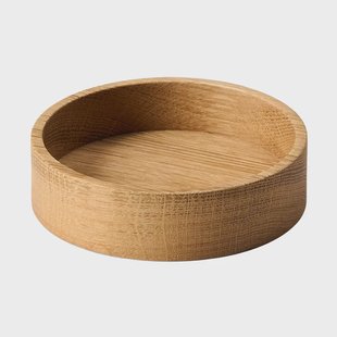 LIND DNA Wood Box opbergdoos voor onderzetters Nature-oak, circle, S