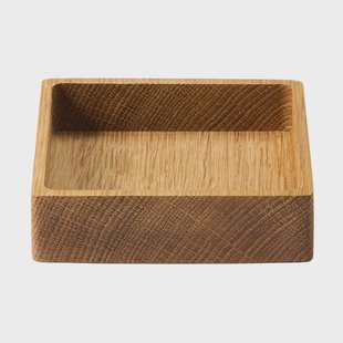 LIND DNA Wood Box opbergdoos voor onderzetters Nature-oak, square, S