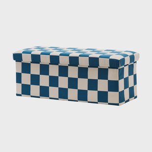 Kid's Concept Zitpoef met opbergruimte ruit Blauwgroen, 80x30x30 cm