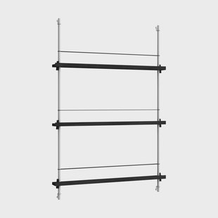 MOEBE Magazine Shelving tijdschriftrek Zwart-roestvrij staal, 85x115x7 cm, MS.115.1