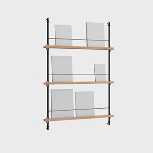 MOEBE Magazine Shelving tijdschriftrek Eiken-zwart, 85x115x7 cm, MS.115.1