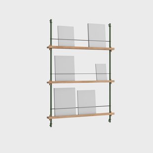 MOEBE Magazine Shelving tijdschriftrek Eiken-dennengroen, 85x115x7 cm, MS.115.1