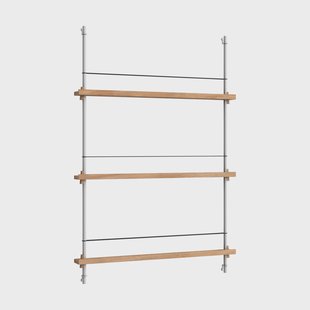MOEBE Magazine Shelving tijdschriftrek Eiken-roestvrij staal, 85x115x7 cm, MS.115.1