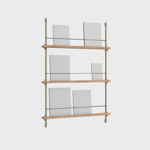 MOEBE Magazine Shelving tijdschriftrek Eiken-warmgrijs, 85x115x7 cm, MS.115.1