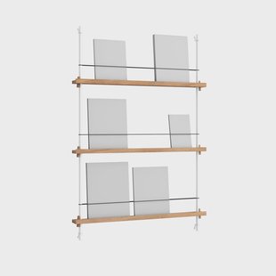 MOEBE Magazine Shelving tijdschriftrek Eiken-wit, 85x115x7 cm, MS.115.1