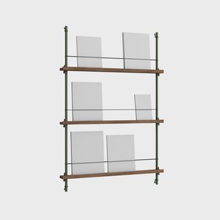 MOEBE Magazine Shelving tijdschriftrek Gerookt eiken-dennengroen, 85x115x7 cm, MS.115.1