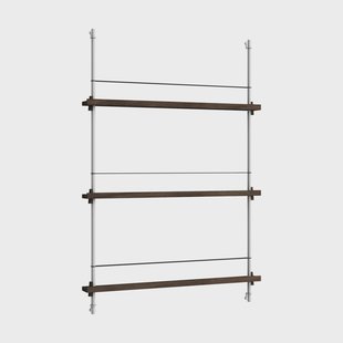 MOEBE Magazine Shelving tijdschriftrek Gerookt eiken-roestvrij staal, 85x115x7 cm, MS.115.1