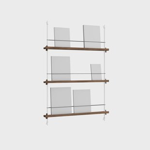 MOEBE Magazine Shelving tijdschriftrek Gerookt eiken-wit, 85x115x7 cm, MS.115.1