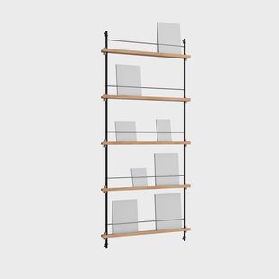 MOEBE Magazine Shelving tijdschriftrek Eiken-zwart, 85x180x7 cm, MS.180.1