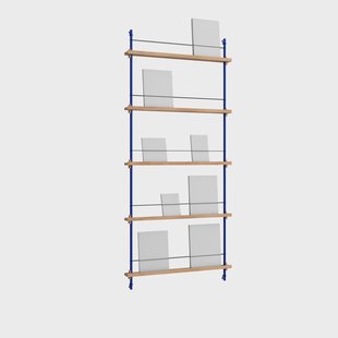 MOEBE Magazine Shelving tijdschriftrek Eiken-diepblauw, 85x180x7 cm, MS.180.1