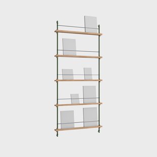MOEBE Magazine Shelving tijdschriftrek Eiken-dennengroen, 85x180x7 cm, MS.180.1