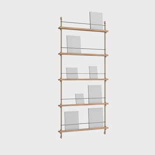 MOEBE Magazine Shelving tijdschriftrek Eiken-warmgrijs, 85x180x7 cm, MS.180.1