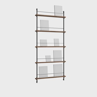 MOEBE Magazine Shelving tijdschriftrek Gerookt eiken-zwart, 85x180x7 cm, MS.180.1