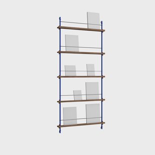 MOEBE Magazine Shelving tijdschriftrek Gerookt eiken-diepblauw, 85x180x7 cm, MS.180.1