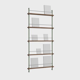 MOEBE Magazine Shelving tijdschriftrek Gerookt eiken-dennengroen, 85x180x7 cm, MS.180.1