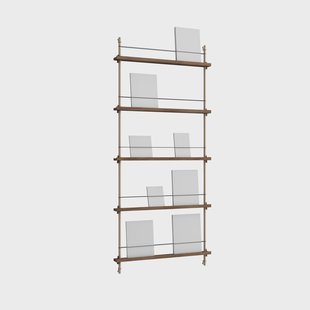 MOEBE Magazine Shelving tijdschriftrek Gerookt eiken-warmgrijs, 85x180x7 cm, MS.180.1