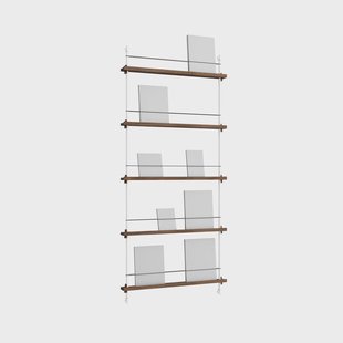 MOEBE Magazine Shelving tijdschriftrek Gerookt eiken-wit, 85x180x7 cm, MS.180.1