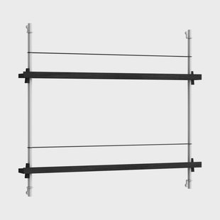 MOEBE Magazine Shelving tijdschriftrek Zwart-roestvrij staal, 85x65x7 cm, MS.65.1