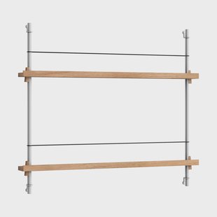 MOEBE Magazine Shelving tijdschriftrek Eiken-roestvrij staal, 85x65x7 cm, MS.65.1