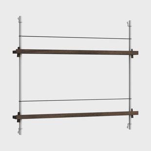 MOEBE Magazine Shelving tijdschriftrek Gerookt eiken-roestvrij staal, 85x65x7 cm, MS.65.1