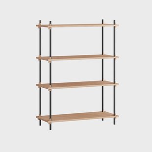 MOEBE Shelving System classic plankenkast Eiken-zwart, 86x115x35 cm, S.115.1.A