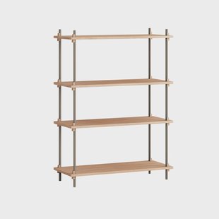 MOEBE Shelving System classic plankenkast Eiken-warmgrijs, 86x115x35 cm, S.115.1.A