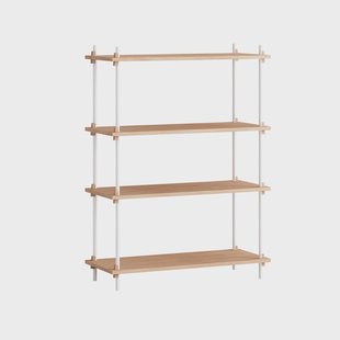MOEBE Shelving System classic plankenkast Eiken-wit, 86x115x35 cm, S.115.1.A