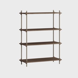 MOEBE Shelving System classic plankenkast Gerookt eiken-warmgrijs, 86x115x35 cm, S.115.1.A