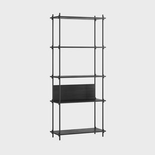 MOEBE Shelving System classic plankenkast Zwart, 86x200x35 cm, S.200.1.A