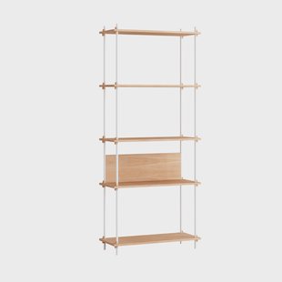 MOEBE Shelving System classic plankenkast Eiken-wit, 86x200x35 cm, S.200.1.A