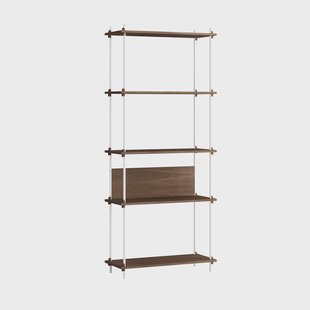 MOEBE Shelving System classic plankenkast Gerookt eiken-wit, 86x200x35 cm, S.200.1.A