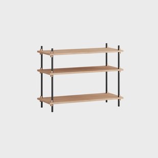 MOEBE Shelving System classic plankenkast Eiken-zwart, 86x65x35 cm, S.65.1.A